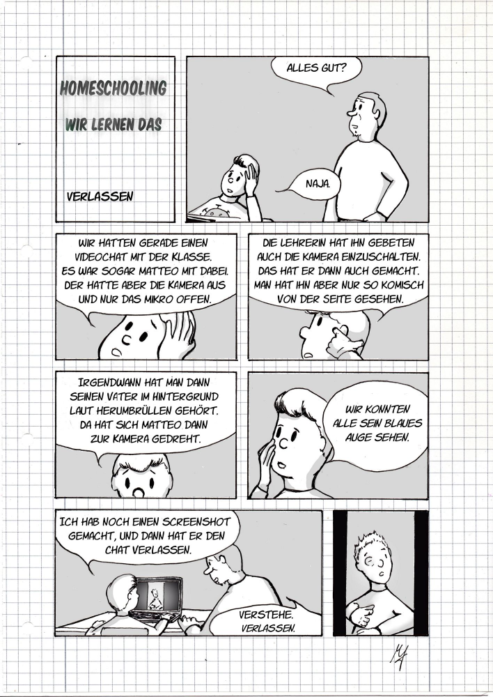 Comic: Homeschooling-Wir lernen das-Verlassen 1