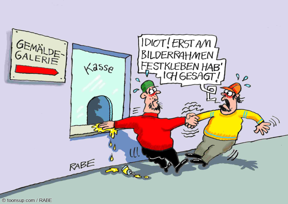 Cartoon: Klebeaktion 1