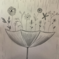 Ein blumiger Regebschirm