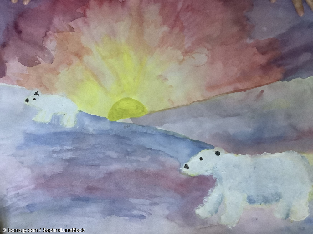 Foto: Eisbären im Sonnenuntergang 1