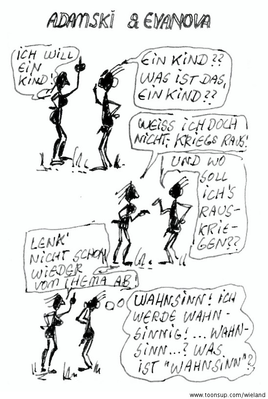 Cartoon: Adamski & Evanova -- Streß im Paradies 2