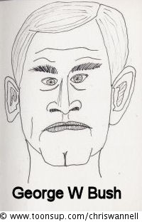 Illustration: Caricature - Gearge W Bush 1