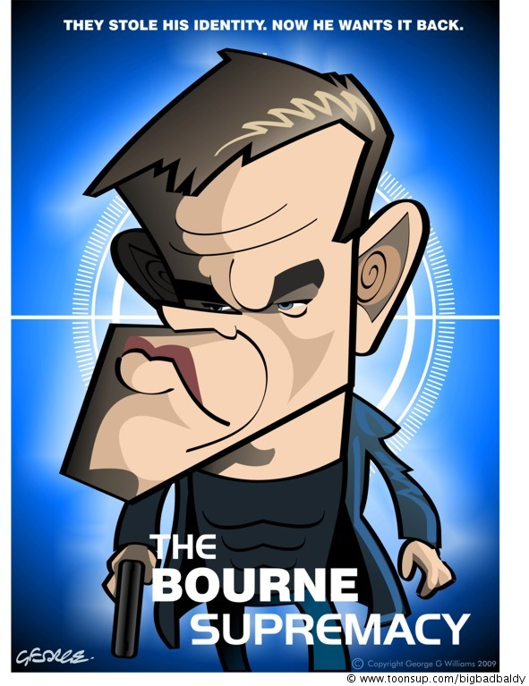 Karrikatur: Bourne Supremacy 1