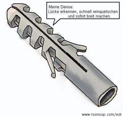 Cartoon: Dübeltechnik 1