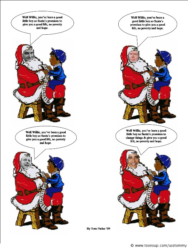 Cartoon: Political Santa thru the years 1