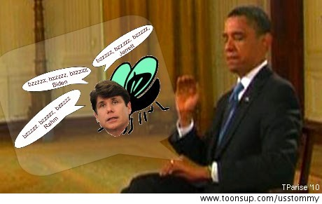 Cartoon: Obama swattin' a pesky fly 1
