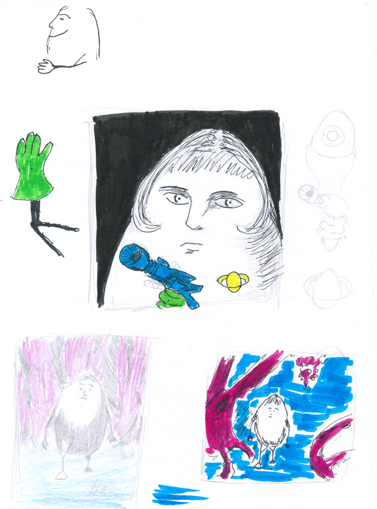 Concept Art / Character Design: Eier im Weltall 2