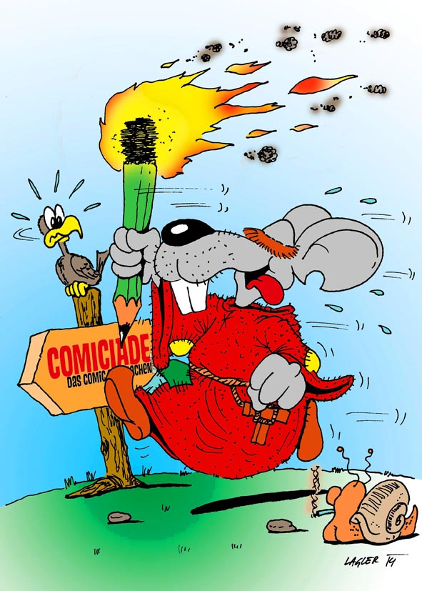 Illustration: Die Strassengler KirchenMaus bei der 'COMiCiADE'14' 1