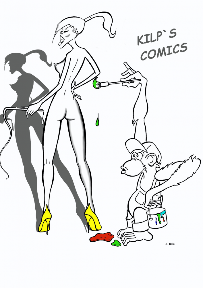Cartoon: Domina und Affe 1