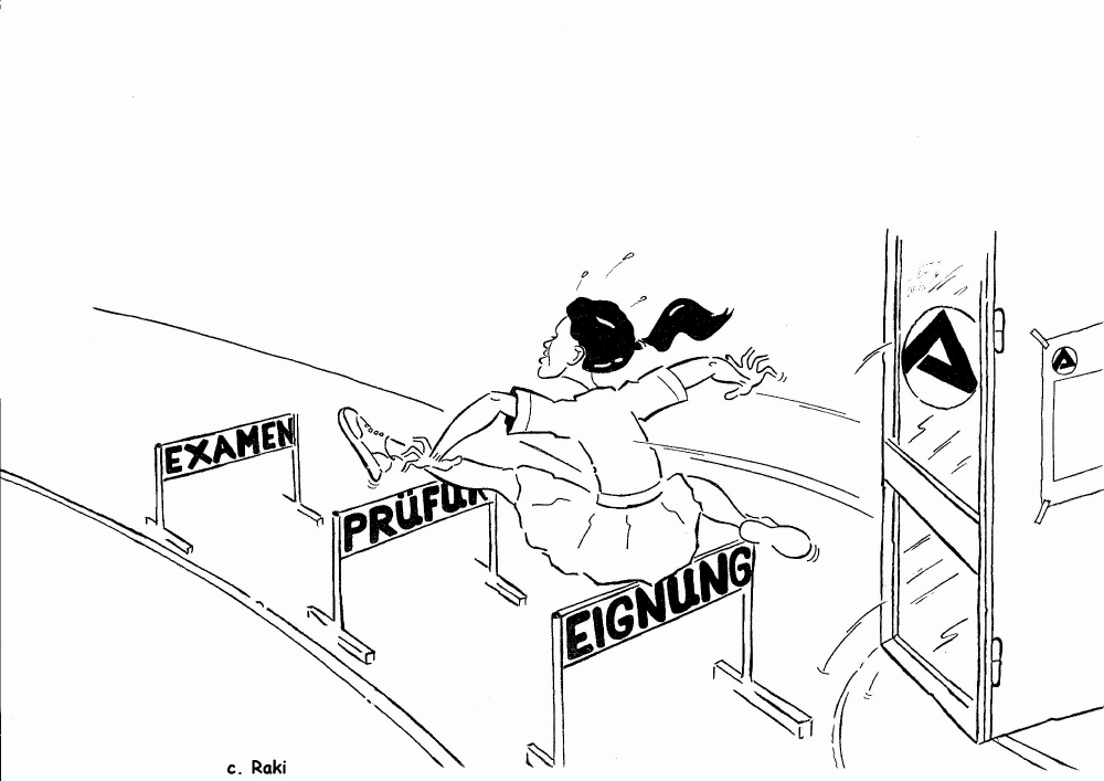Cartoon: Der Hürdenlauf 1