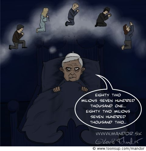 Cartoon: Counting sheeps 1