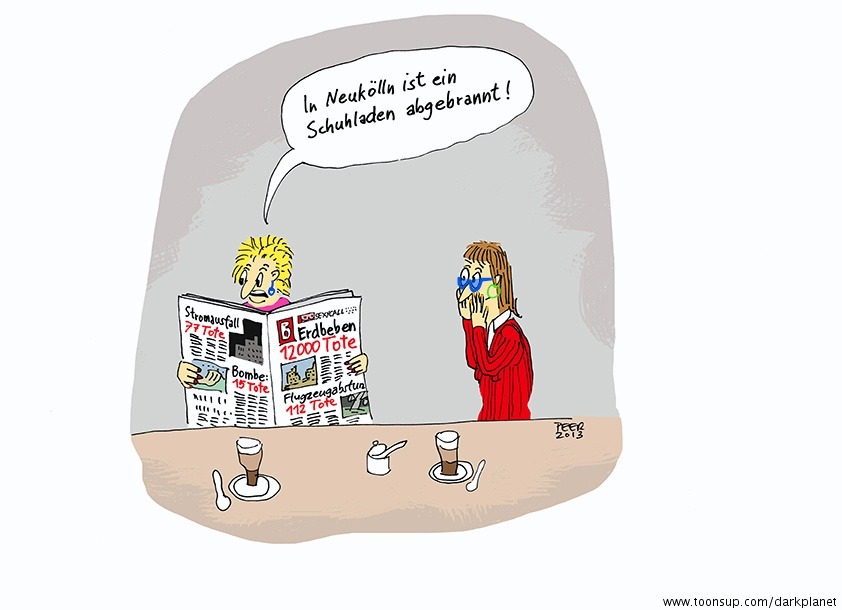 Cartoon: Panik im Frauencafé 1