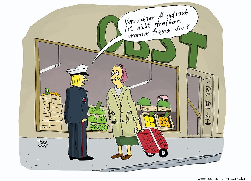 Cartoon: Versuchter Mundraub 1