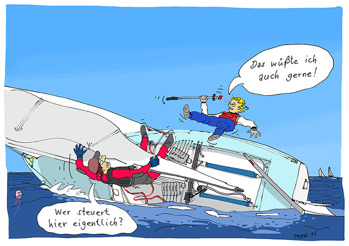 Cartoon: Eine Frage des Auslegers (Kieler Woche 2015) 1