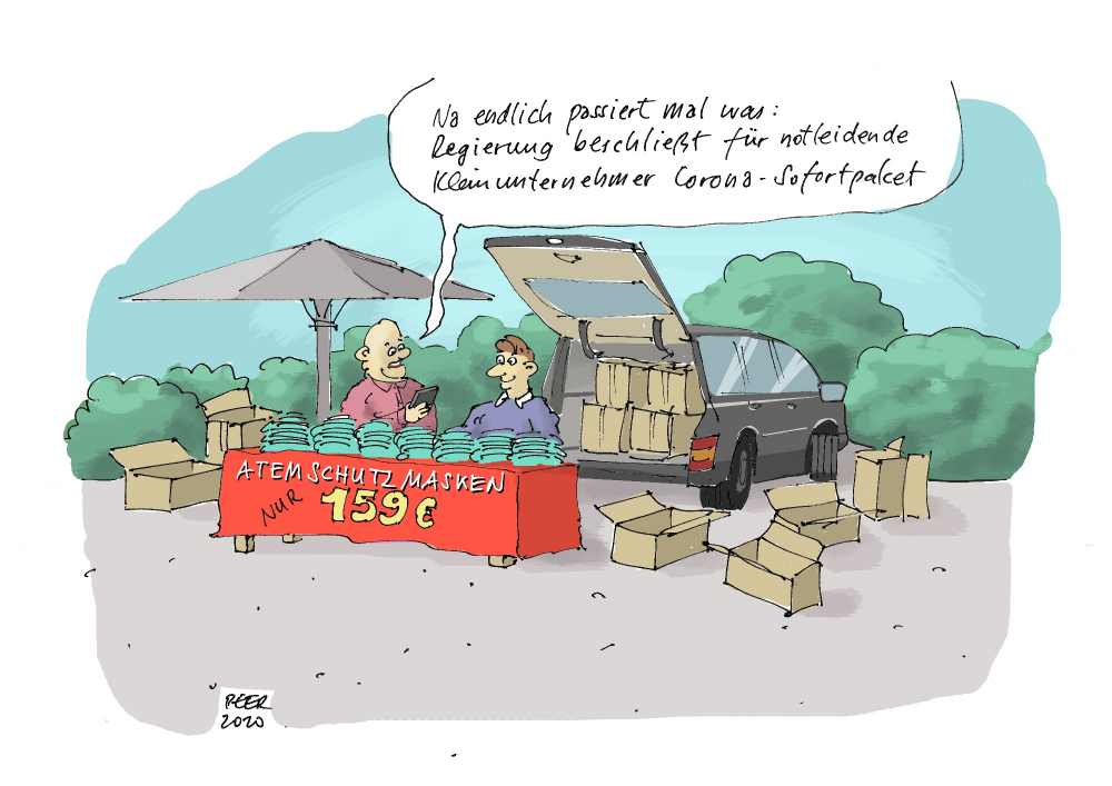 Cartoon: Notleidende Kleinunternehmer 1