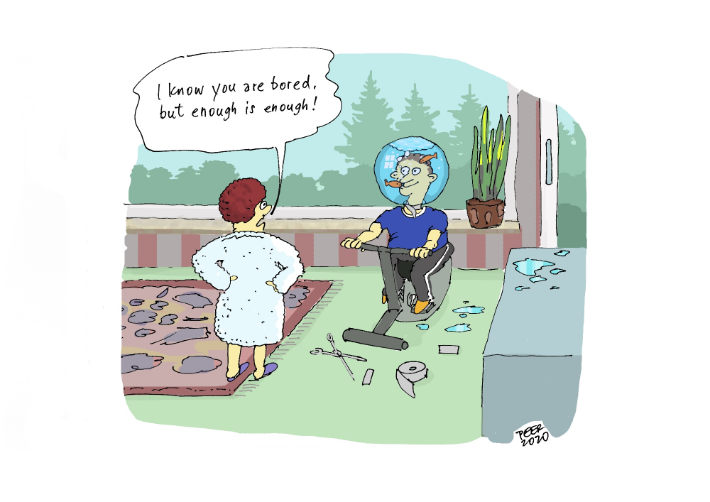 Cartoon: Boredom moves mountains 1