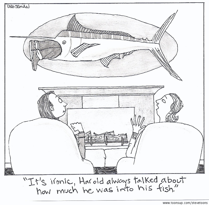 Cartoon: Into His Fish 1