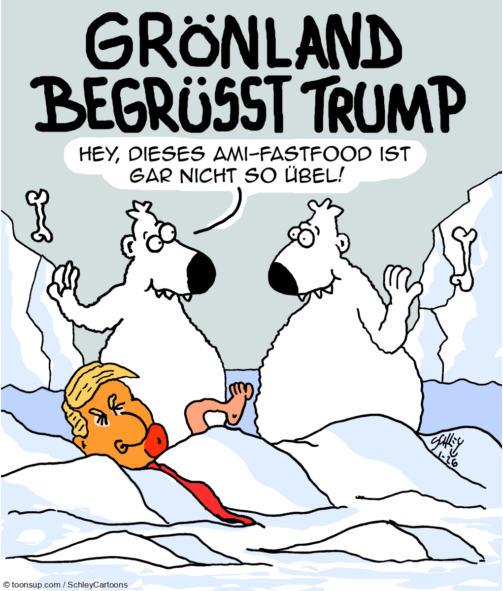 Cartoon: Grönland begrüßt Trump 1