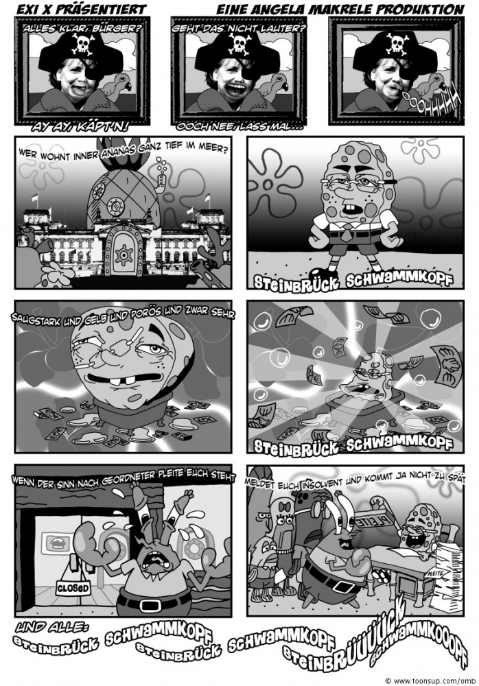 Comic: Steinbrück Schwammkopf 1