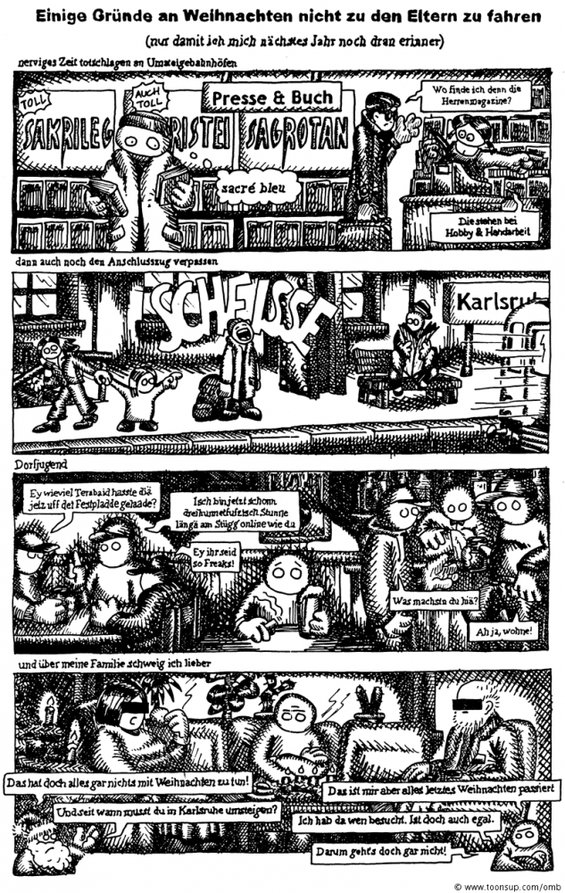 Comic: Weihnachtsgeschichte schraffiert 1