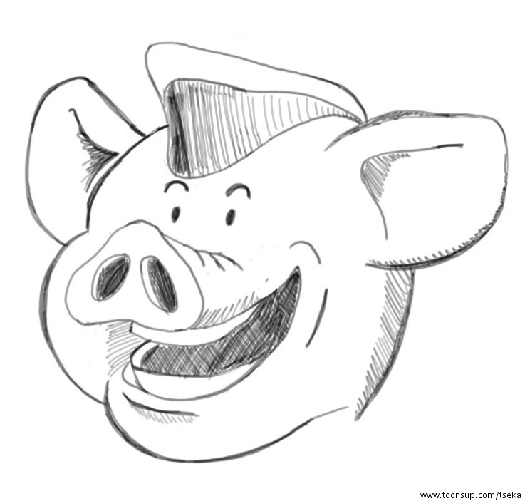 Illustration: Fröhliches Ferkel 3