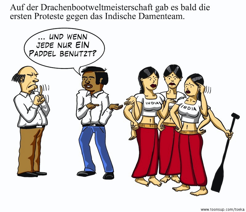 Cartoon: Das indische Drachenbootteam 1