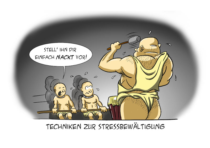 Cartoon: Stressbewältigung 1