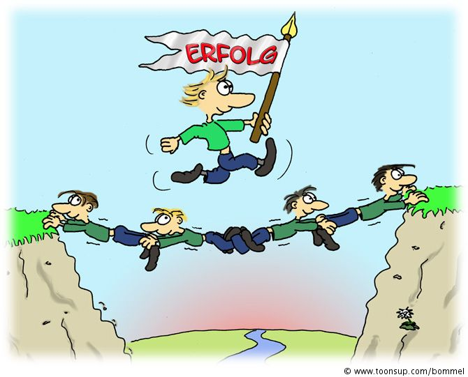 Cartoon: Der Weg zum Teamerfolg 1