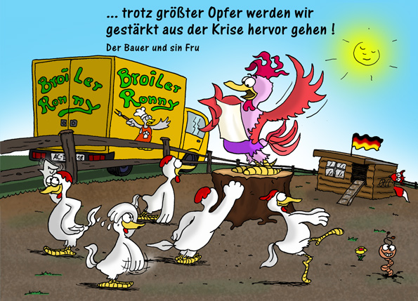 Cartoon: Krisen-Hahn 1