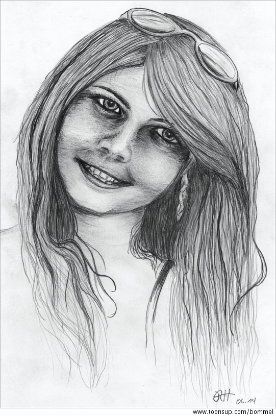 Illustration: Mädchen mit Brille 1