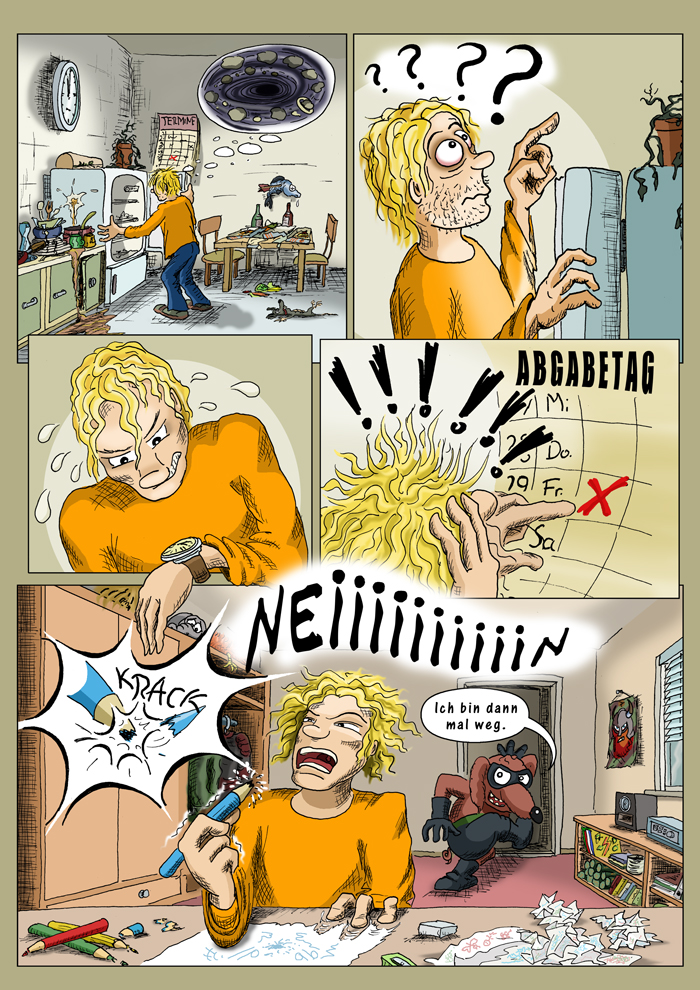 Illustration: Sharpenira vs. Deadline-Man 5