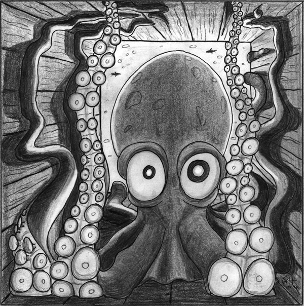 Illustration: Krake in der Kiste 1