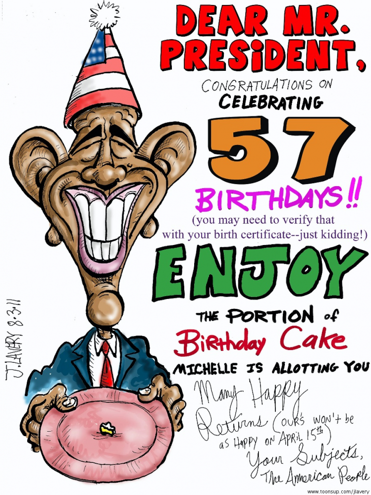 Cartoon: Happy Birthday, Obama! 1