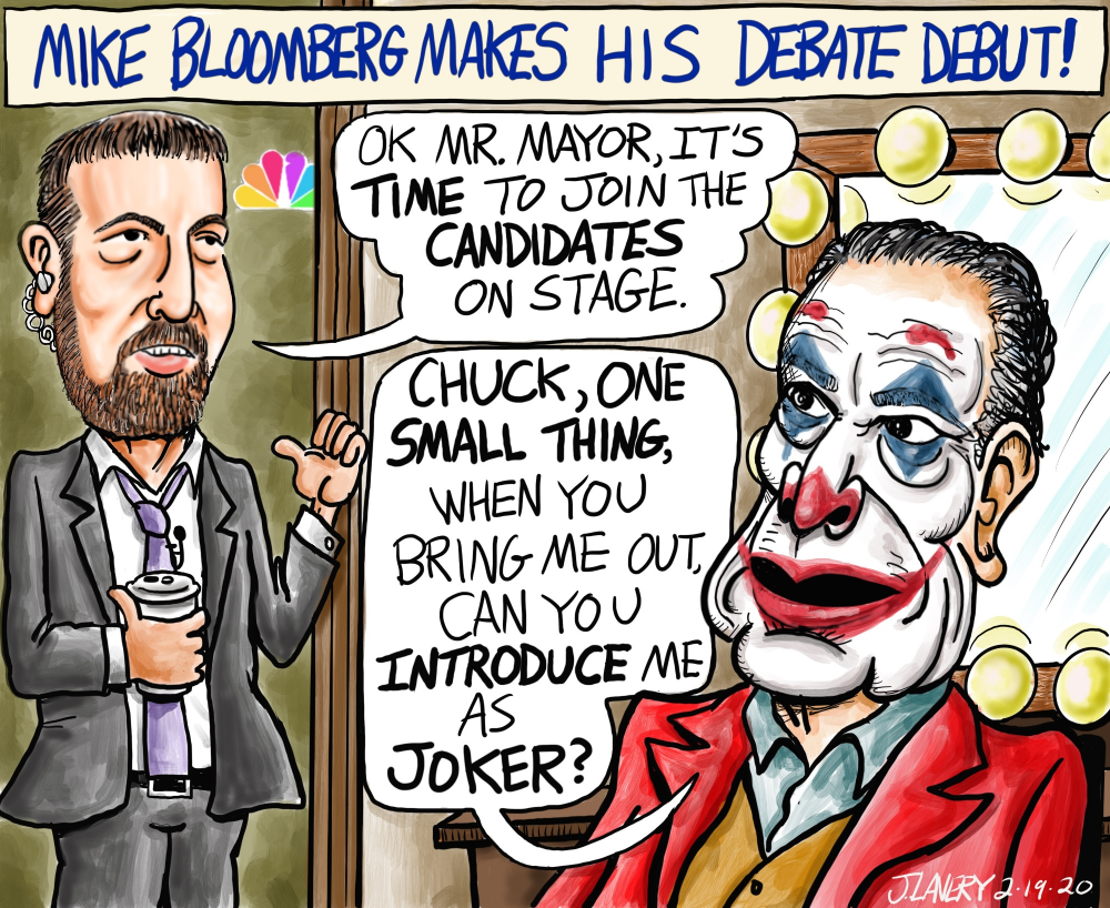 Karrikatur: Bloombergs Debate Debut 1