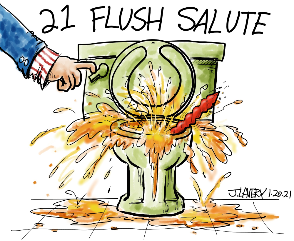 Cartoon: 21 Flush Salute 1