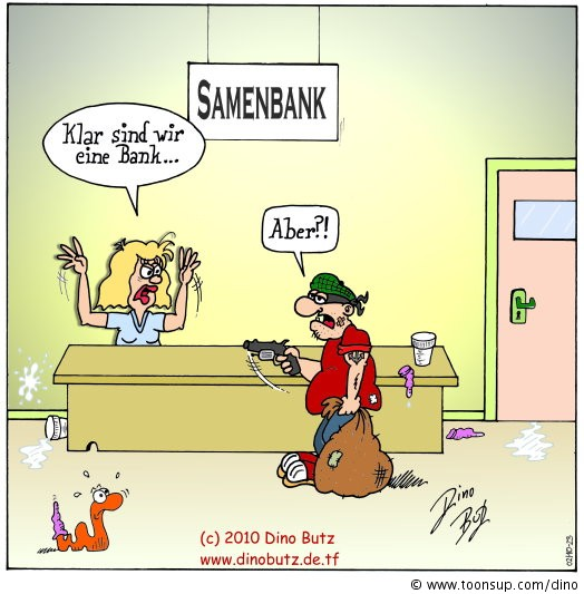 Cartoon: Bankraub 1