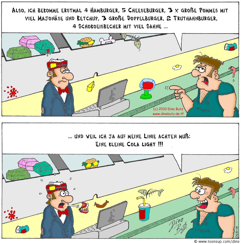 Cartoon: Neulich im Fast-Food-Restaurant 1