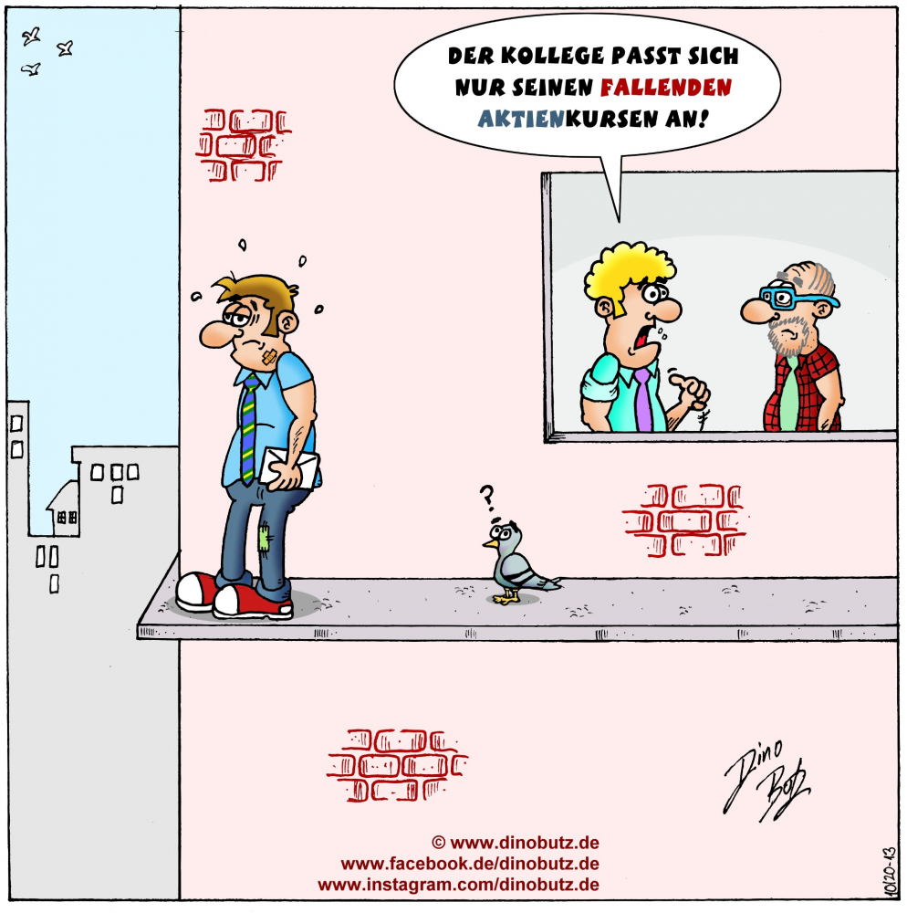 Cartoon: Fallende Aktienkurse 1