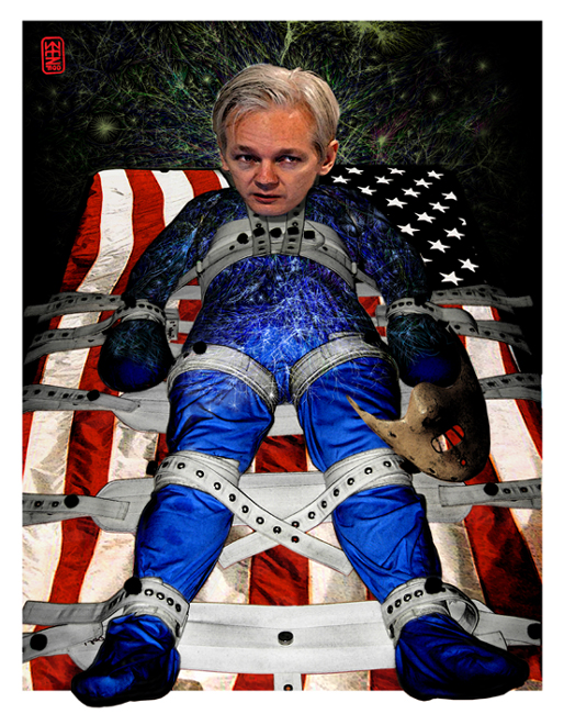 Caricature: Prometheus - Julian Assange 1