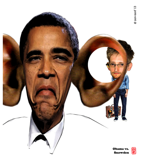Cartoon: Obama vs. Snowden 1