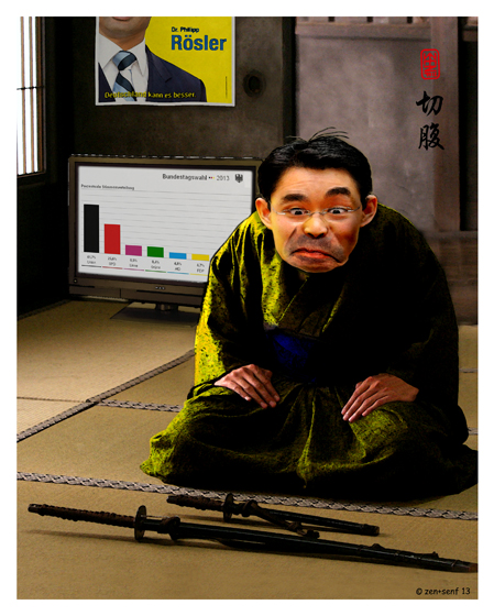 Cartoon: Rösler - Harakiri 2