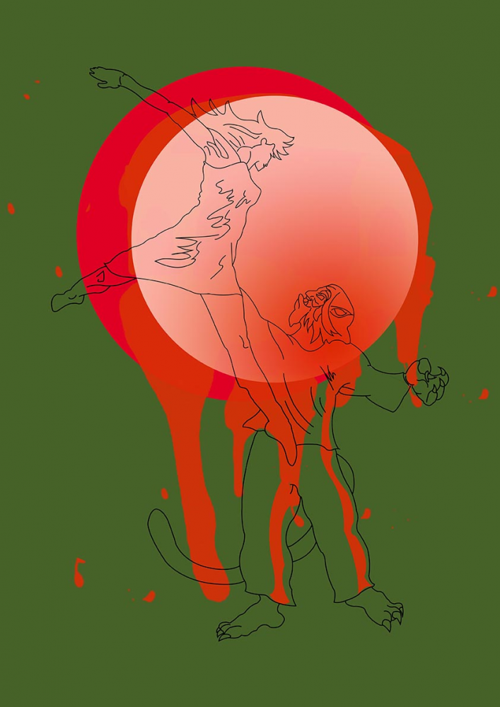 Illustration: the girl and the monster II 1