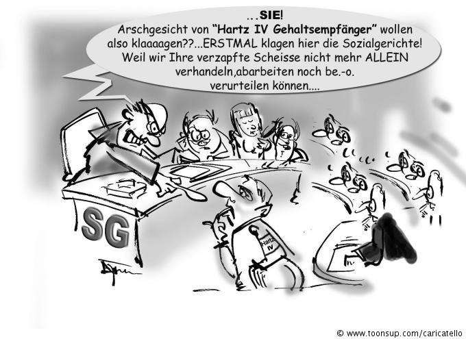 Cartoon: Sozialgerichtsalltag 1