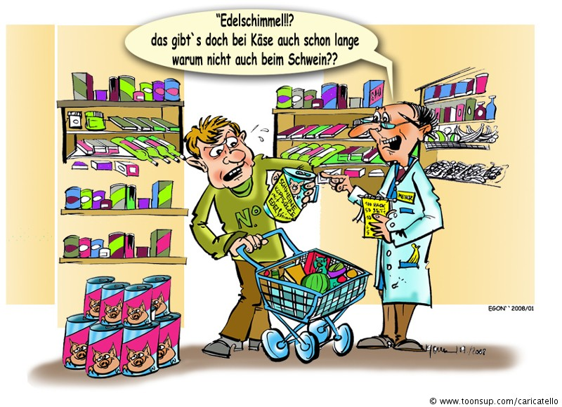 Cartoon: gammelfleisch in Büchsen... 1