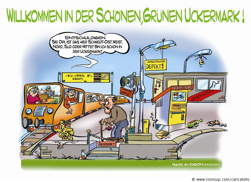Cartoon: Brandenburgs Bahnhöfszustände 2009 1