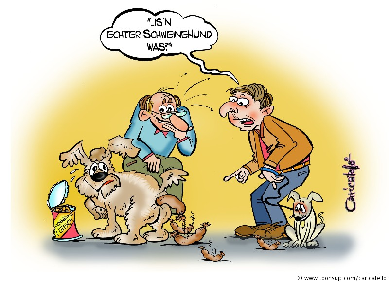 Cartoon: 'Schweinehund' 1