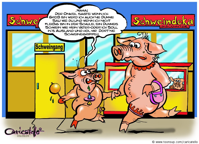 Cartoon: 'Schweineleben' 1