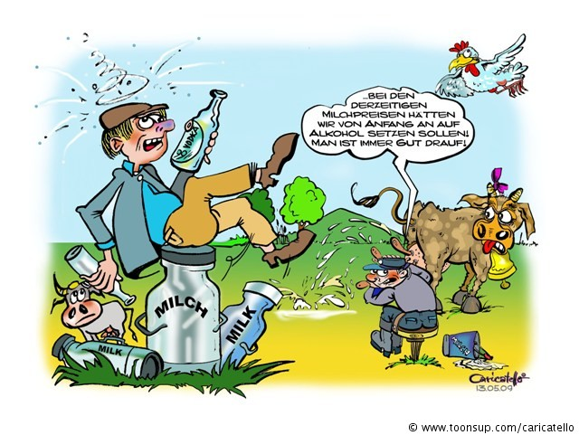 Cartoon: Milch macht trunkene Männer munter.... 1