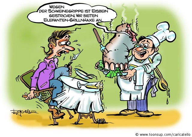 Cartoon: Zum Schluß noch Einer! (Schweinegrippe) 1