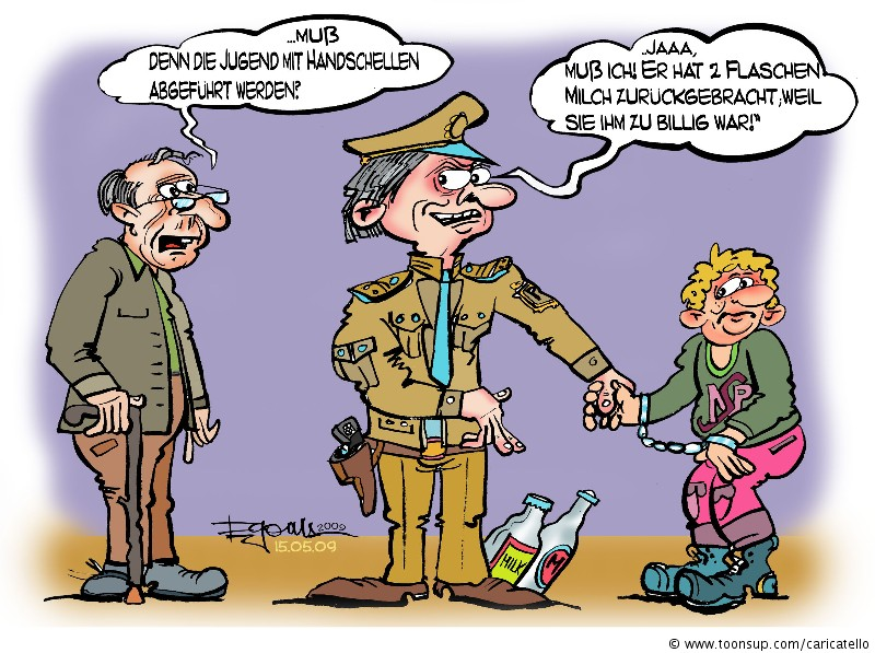 Cartoon: Die Strenge des Deutschen Gesetzes 1